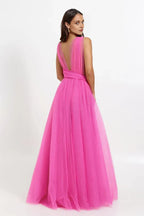 Sexy A-Line V Neck Sleeveless Floor-Length Prom Dress