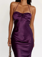 Sexy Bodycon Halter Sleeveless Floor-Length Prom Dress