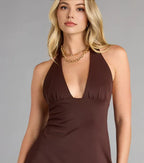 Sexy Bodycon Halter V-neck Sleeveless Open Back Short-Mini Homecoming Dress