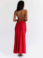 Sexy Fitted Cowl Neck Sleeveless Floor-Length Prom Dress