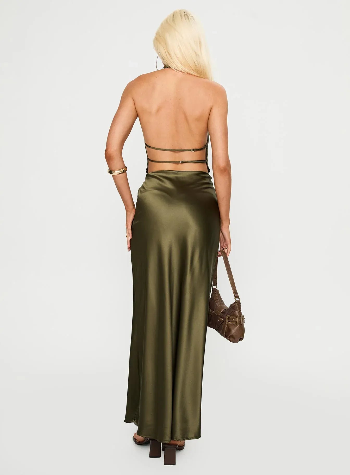 Sexy Fitted Cowl Neck Sleeveless Floor-Length Prom Dress