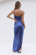 Sexy Mermaid Cowl Neck Sleeveless Back Zip Floor-Length Prom Dress