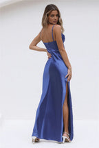 Sexy Mermaid Cowl Neck Sleeveless Back Zip Floor-Length Prom Dress