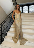 Sexy Mermaid Spaghetti Straps Sleeveless Up Sweep/Brush Train Prom Dress
