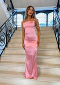 Sexy Mermaid Square Neck Sleeveless Up Floor-Length Prom Dress