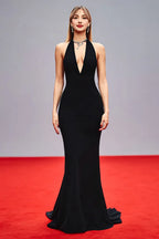 Sexy Mermaid/Trumpet Halter Neck Sleeveless Floor-Length Prom Dress