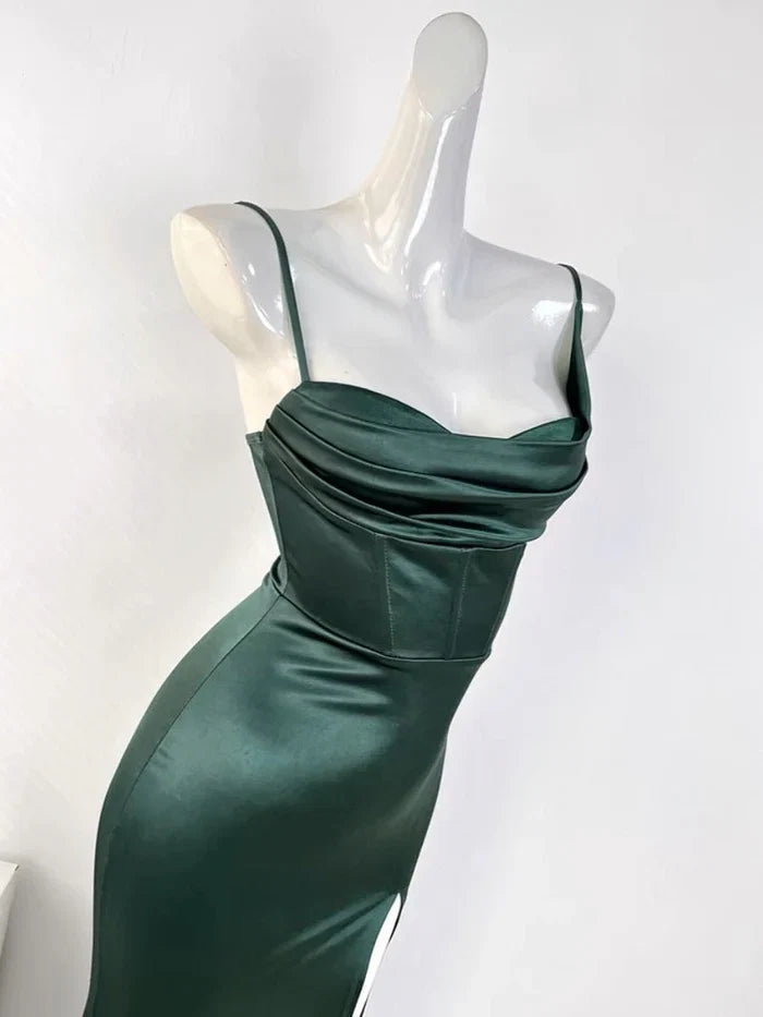 Sexy Mermaid/Trumpet Spaghetti Straps Sleeveless Zipper Up Long Party Dresses