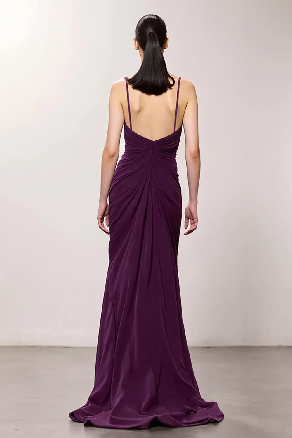 Sexy Sheath/Column Deep V-Neck Sleeveless Floor-Length Prom Dress