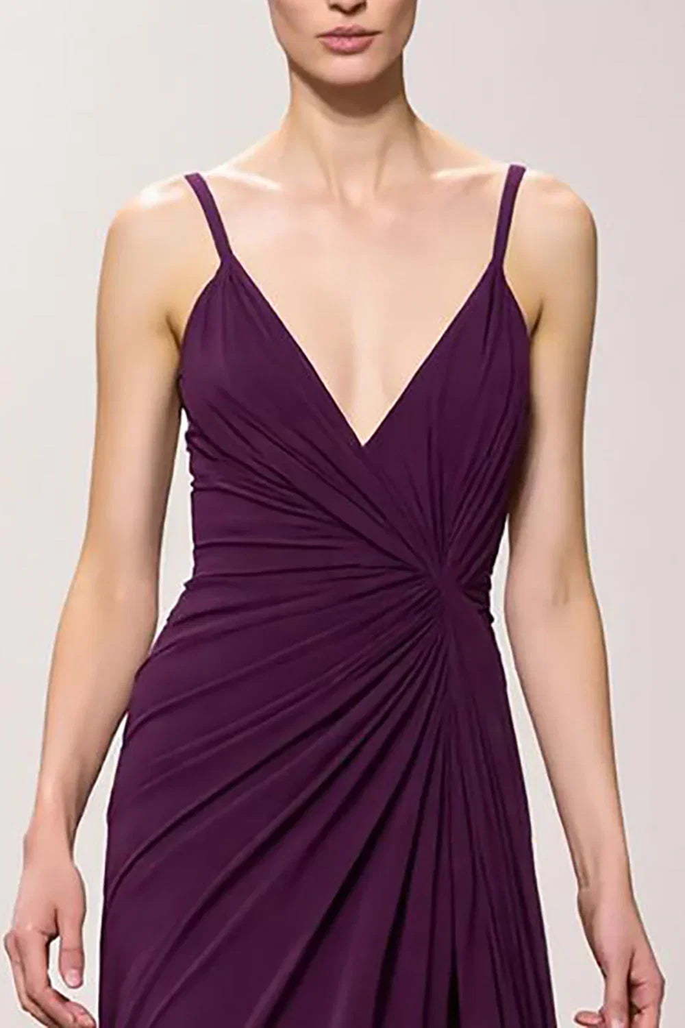 Sexy Sheath/Column Deep V-Neck Sleeveless Floor-Length Prom Dress