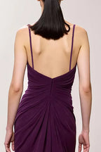 Sexy Sheath/Column Deep V-Neck Sleeveless Floor-Length Prom Dress