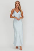 Sexy Sheath/Column Spaghetti Straps Sleeveless Backless Floor-Length Prom Dress