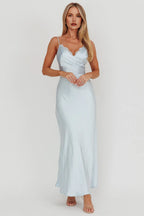 Sexy Sheath/Column Spaghetti Straps Sleeveless Backless Floor-Length Prom Dress