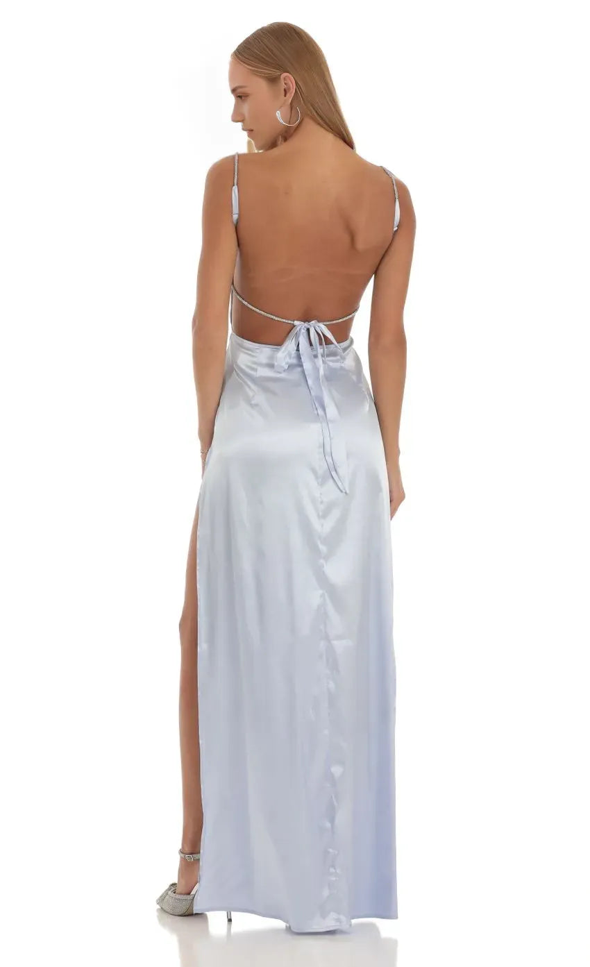 Sexy Sheath/Column Spaghetti Straps Sleeveless Up Floor-Length Prom Dress