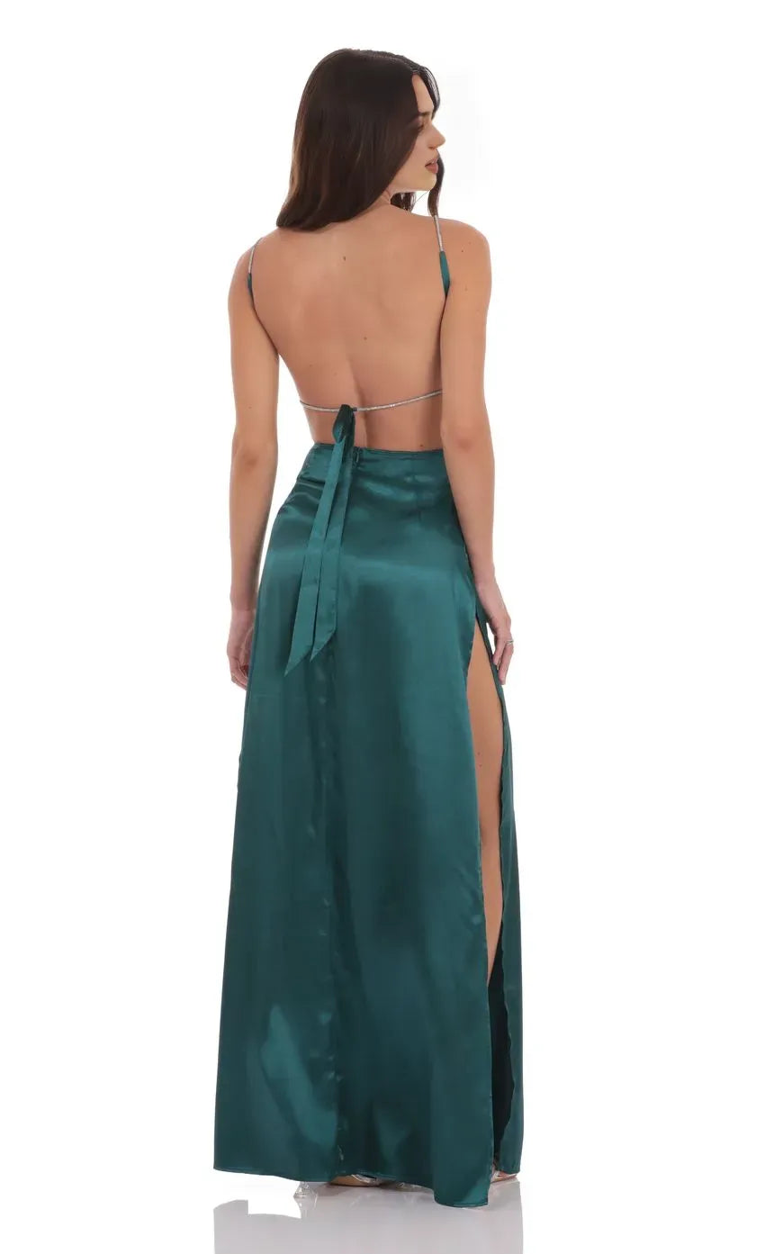 Sexy Sheath/Column Spaghetti Straps Sleeveless Up Floor-Length Prom Dress