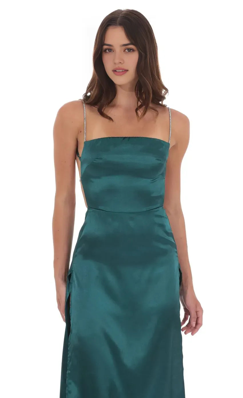 Sexy Sheath/Column Spaghetti Straps Sleeveless Up Floor-Length Prom Dress