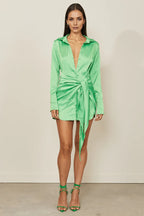 Sexy Sheath/Column V Neck Long Sleeve Full Coverage Back Short-Mini Cocktail Dresses