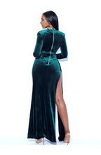 Sexy Sheath Plunging V Neck Long Sleeve Floor-Length Prom Dress