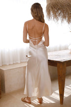 Sexy Sheath Spaghetti Straps Sleeveless Up Ankle-Length Prom Dress