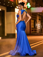 Sexy Trumpet/Mermaid Illusion Neck Sleeveless Backless Sweep/Brush Train Prom Dress