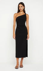 Sharp Sheath One Shoulder Sleeveless Open Back Midi Length For Ladies Prom Dress