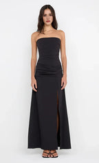 Sharp Sheath Strapless Sleeveless Ruched Back Floor Length For Ladies Prom Dress