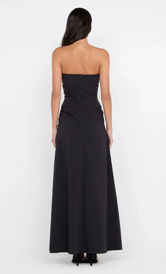 Sharp Sheath Strapless Sleeveless Ruched Back Floor Length For Ladies Prom Dress