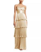 Shimmery Tiered Sweetheart Spaghetti Strap Open Back Floor Length For Women Prom Dress