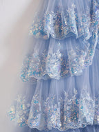 Shine Corset Sleeveless Princess Ruffles Long Prom Dress