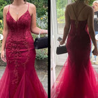 Mermaid Prom Dress With Corset Lace Bodice Beaded Details For Glam Prom Night Train