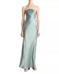 Silky Column Strapless Sleeveless Open Back Floor Length For Sale Prom Dress ﻿