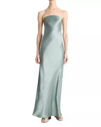 Silky Column Strapless Sleeveless Open Back Floor Length For Sale Prom Dress ﻿