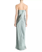 Silky Column Strapless Sleeveless Open Back Floor Length For Sale Prom Dress ﻿