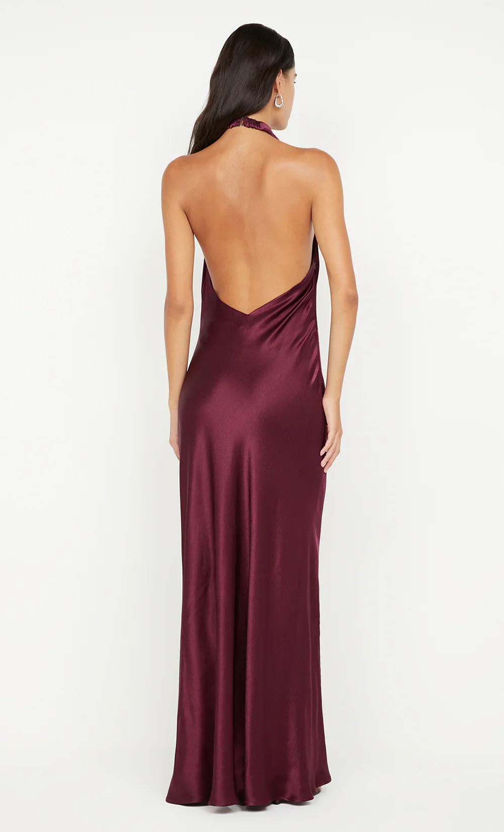 Silky Sheath Halter Neck Sleeveless Deep Open Back Floor Length For Sale Prom Dress