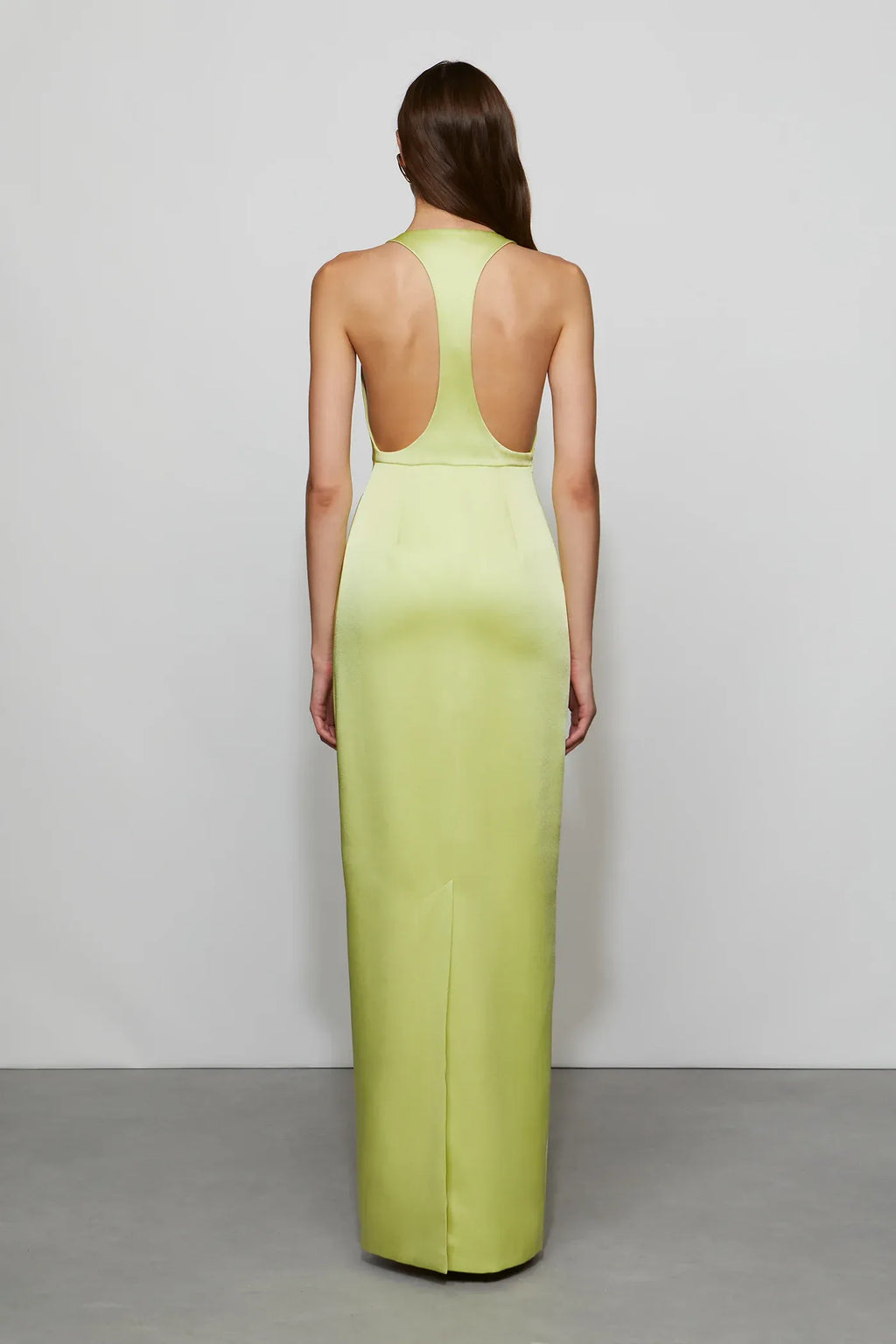 Silky Sheath Halter Neck Sleeveless Keyhole Back Floor Length For Women Prom Dress