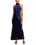 Silky Shift Halter Neck Sleeveless Tie Back Floor Length For Sale Prom Dress