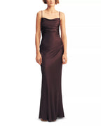 Silky Trumpet Square Neck Spaghetti Strap Cross Back Floor Length For Women Prom Dress