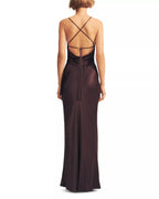 Silky Trumpet Square Neck Spaghetti Strap Cross Back Floor Length For Women Prom Dress