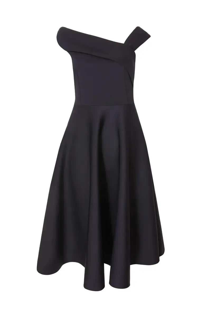 A-Line Asymmetric-neck Sleeveless Backless Tea-Length Prom Dress