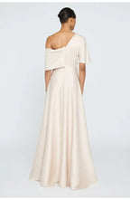 A-Line Asymmetrical Neck Short Sleeve Floor-Length Prom Dress