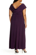 A-Line Cowl Neck Cap Sleeve Ankle-Length Plus Size Mother of the Bride Dress