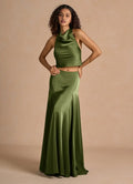 A-Line Halter Neck Sleeveless Backless Floor-Length Evening Dress