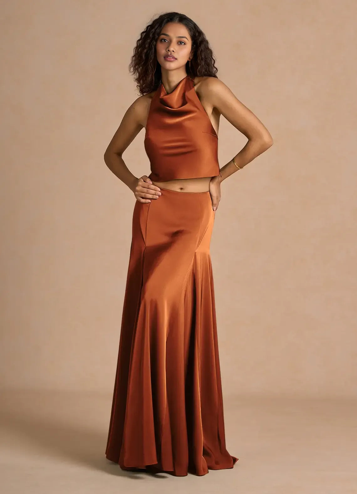 A-Line Halter Neck Sleeveless Backless Floor-Length Evening Dress