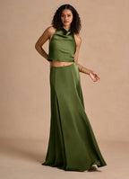A-Line Halter Neck Sleeveless Backless Floor-Length Evening Dress