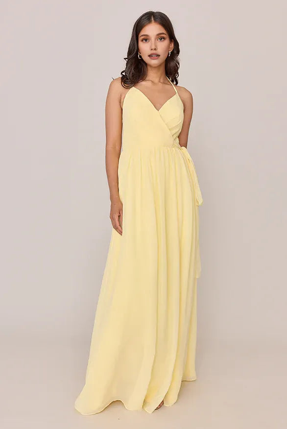A-Line Halter Neck Sleeveless Floor-Length Prom Dress
