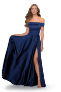A-Line Off the Shoulder Cap Sleeve Floor-Length Prom Dress