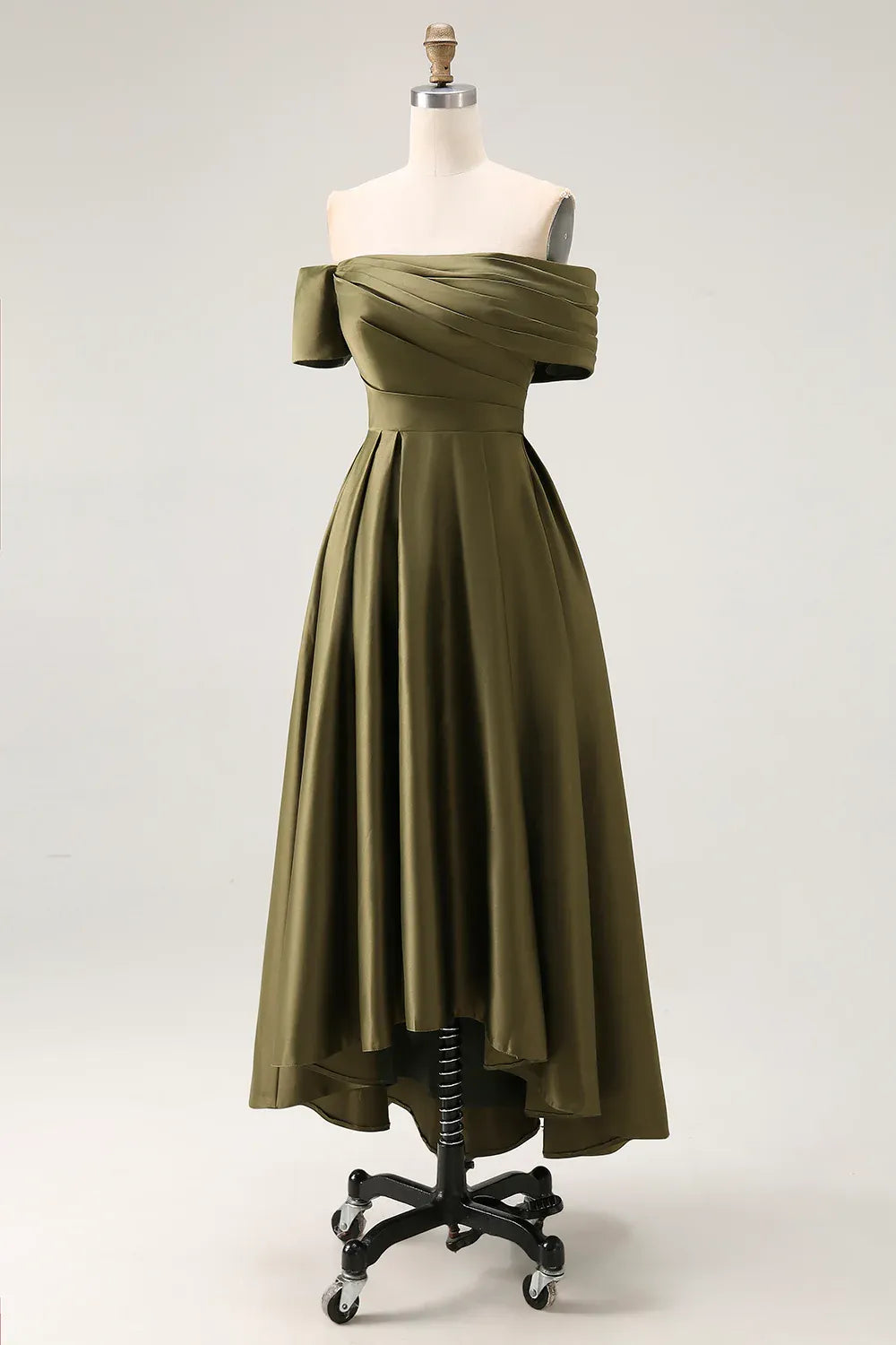 A-Line Off the Shoulder Sleeveless Ruched Floor-Length Mother of the Bride Dress