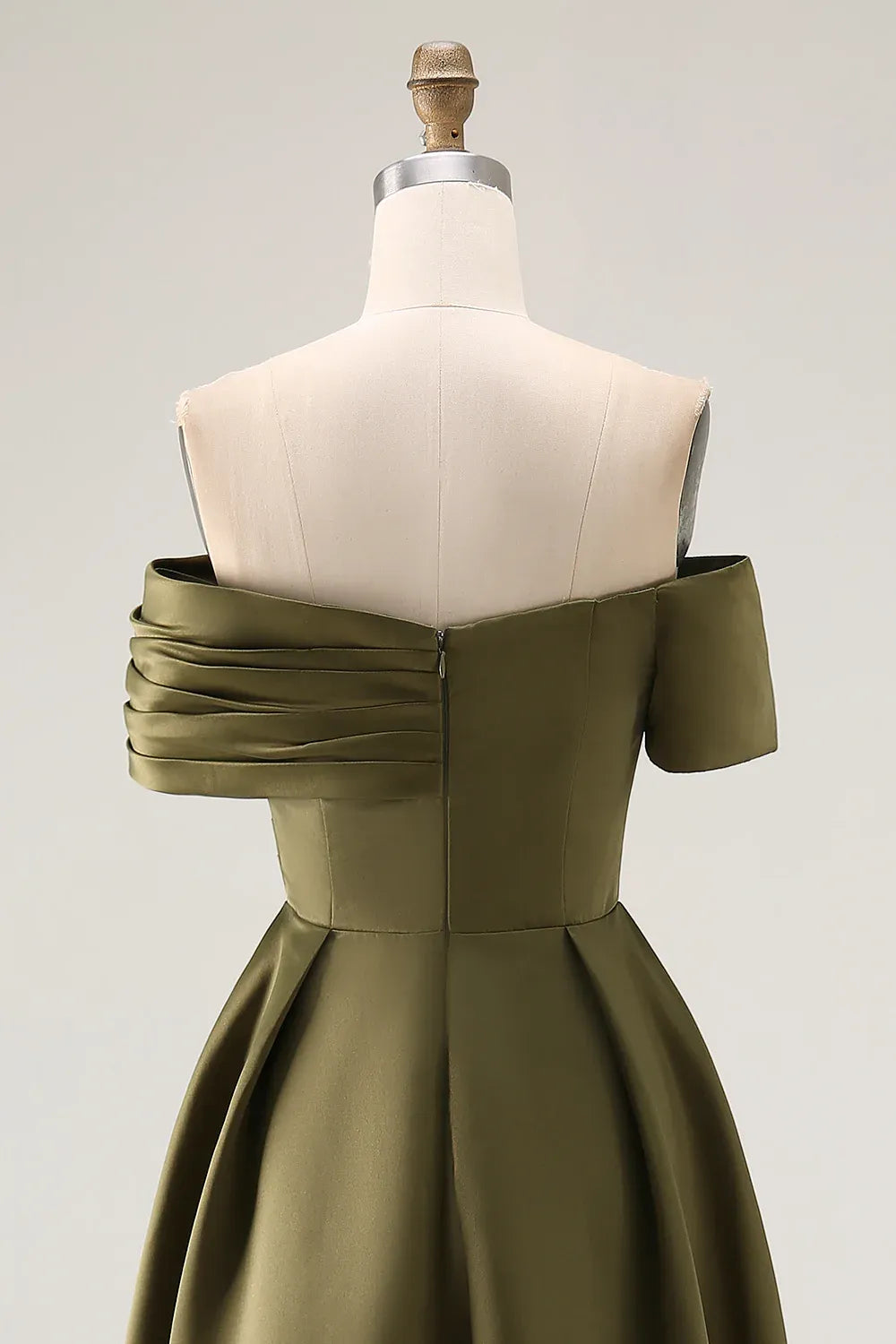 A-Line Off the Shoulder Sleeveless Ruched Floor-Length Mother of the Bride Dress