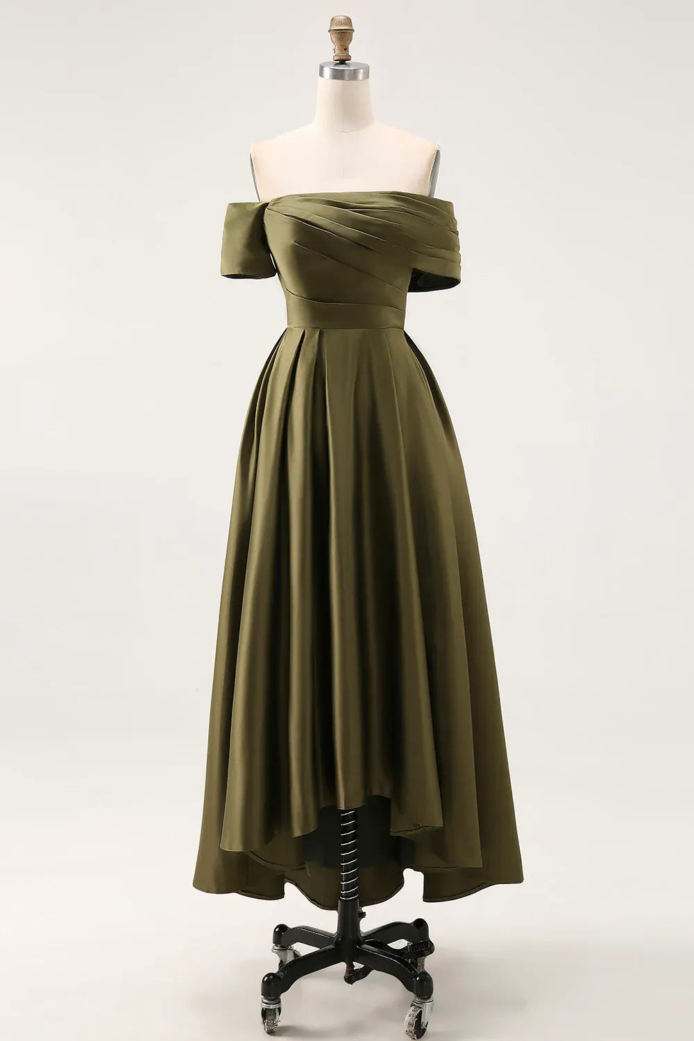 A-Line Off the Shoulder Sleeveless Ruched Floor-Length Mother of the Bride Dress
