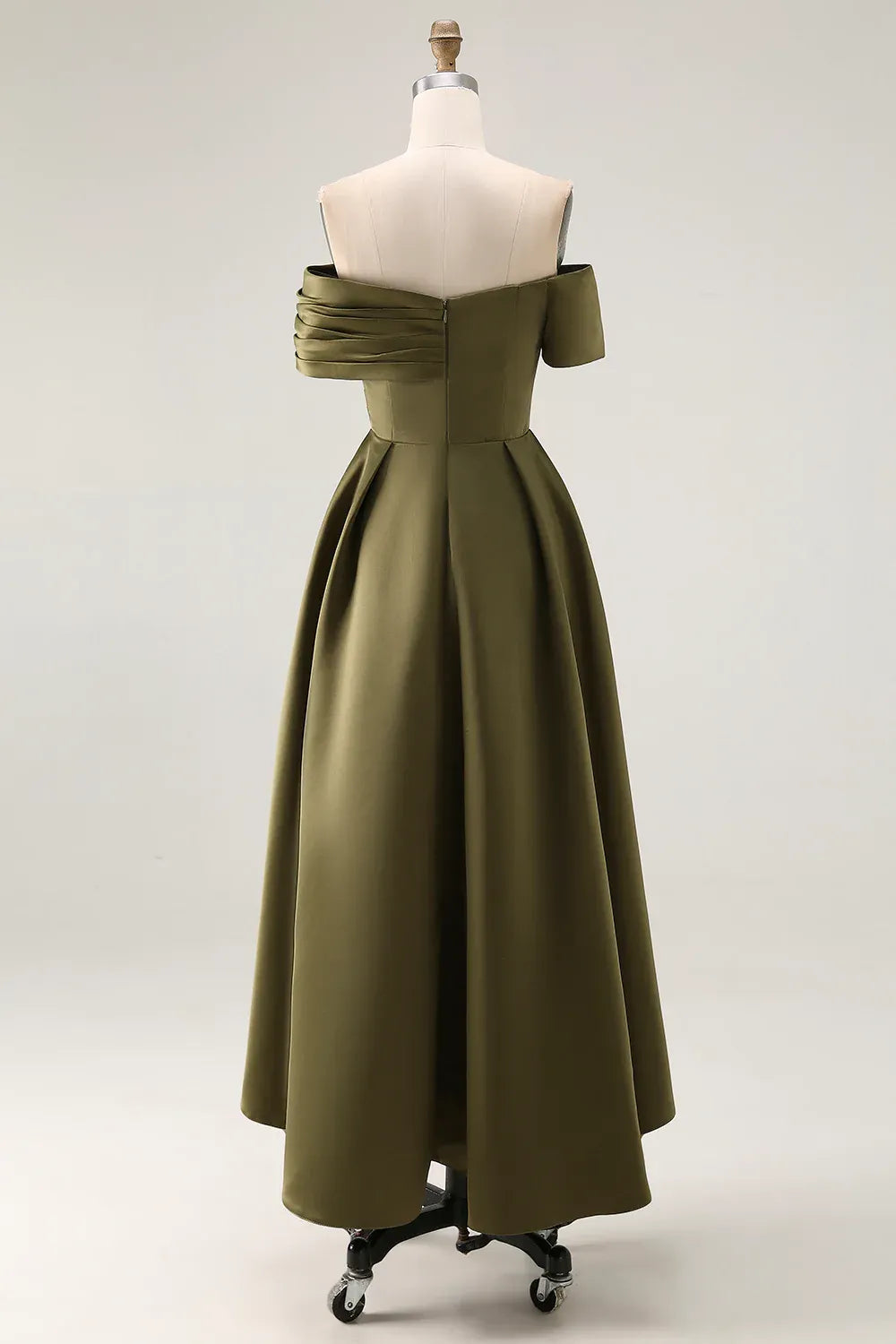 A-Line Off the Shoulder Sleeveless Ruched Floor-Length Mother of the Bride Dress
