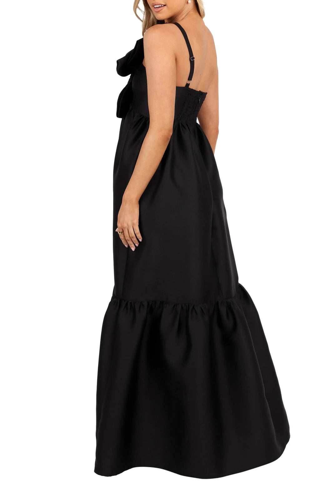 A-Line One-Shoulder Sleeveless Floor-Length Prom Dress